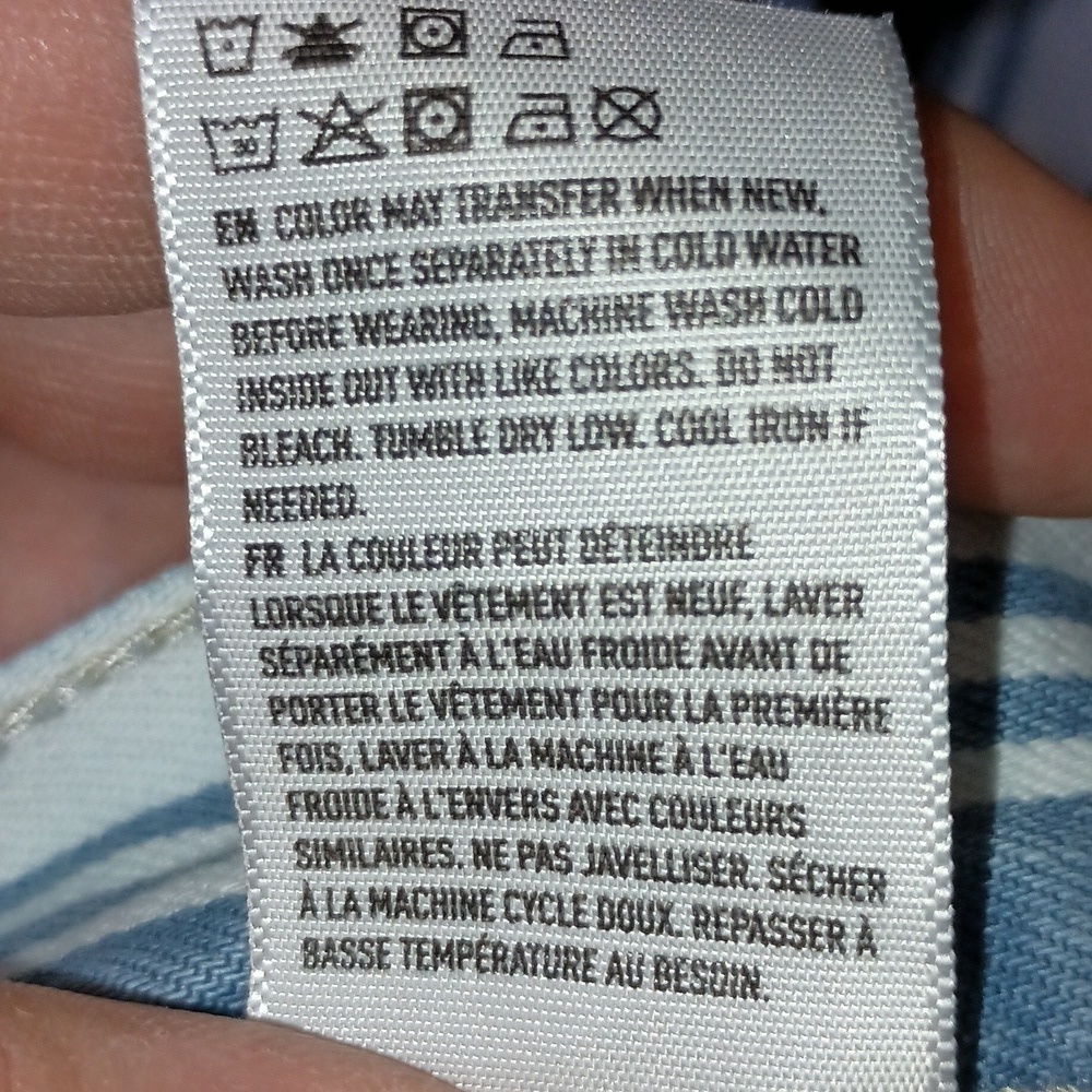 American Eagle Blue/White Striped Mom Jeans 00 Regular - Picture 6 of 8
